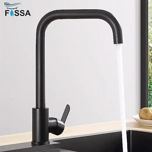 Fossa High Pressure Kitchen Faucet 360° Swivel, Stainless Steel Kitchen Faucet, Kitchen Mixer Tap with High L Bend Spout-257mm (Black)-4