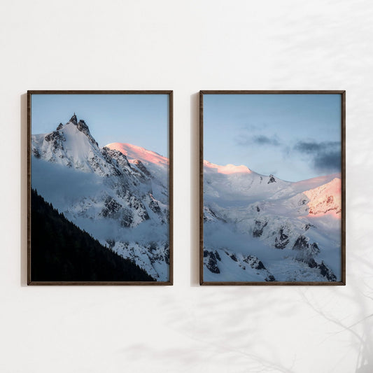 AlpenKunst Aiguille Du Midi Diptychon Bergpanorama - Größe 30x40 FSC