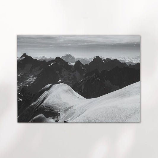 AlpenBild Chamonix Noir Schwarzweiß Druck - Größe 40x60 Zentimeter 200 g m2