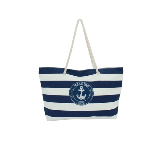 Maritime Strandtasche Große Kapazität - Maße 66 x 40 cm, Reißverschluss