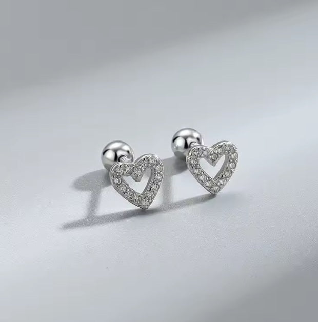 StellaGlitz Ohrstecker Herzchen Strass - Edelstahl 5mm Nickelfrei