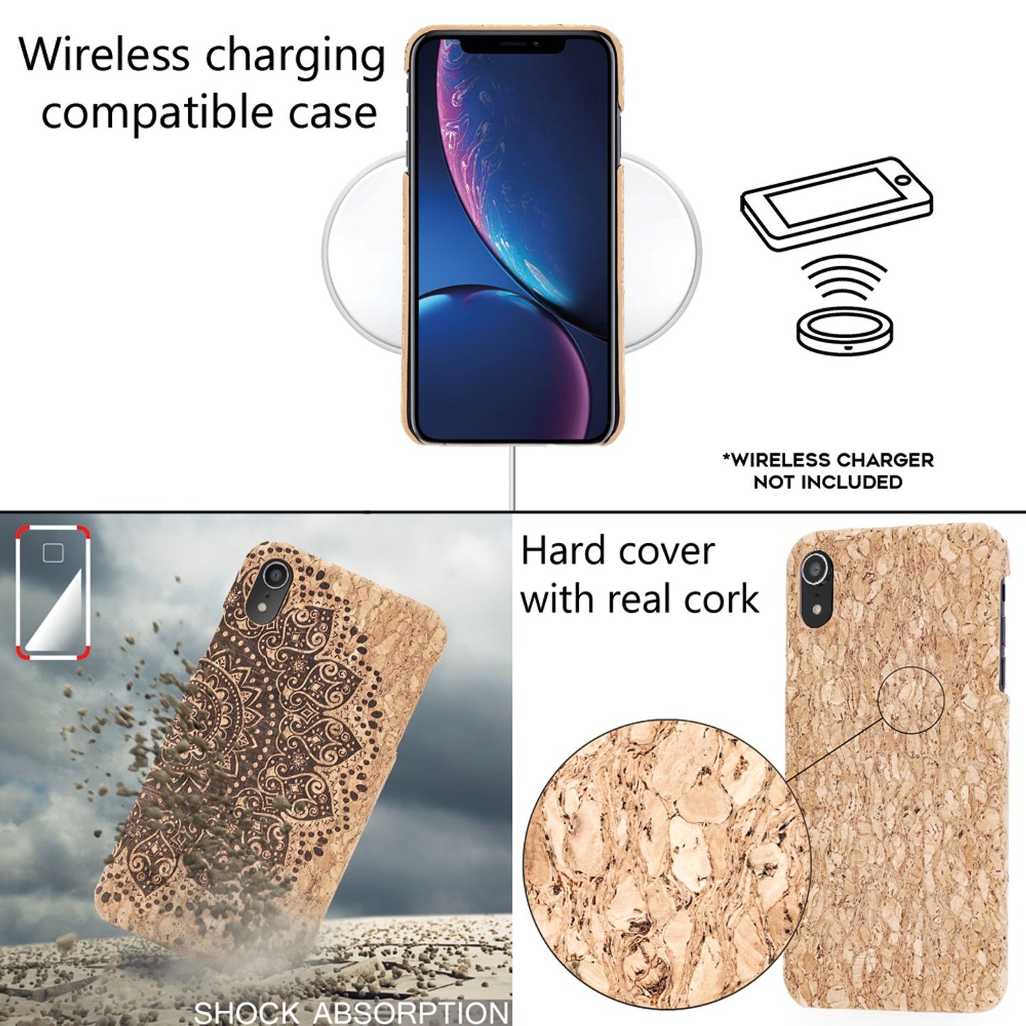 Husă NALIA Plută Ultra Subțire Aspect Plută - Plută Naturală Compatibilă cu iPhone XR Ultra Subțire
