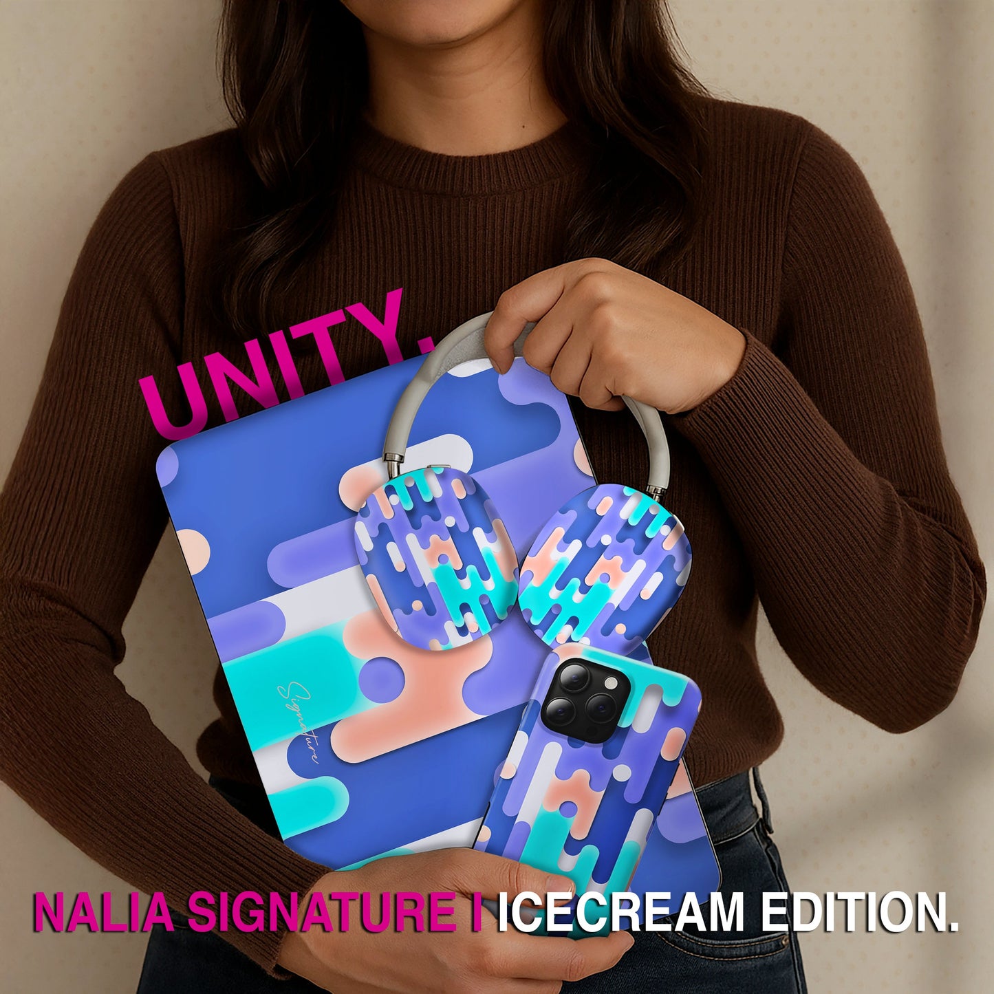 Husă NALIA Icecream pentru iPad - Husă de protecție rezistentă la șocuri pentru iPad A16, capacitate 128 GB, putere 20 W, dimensiuni 9,7 inci