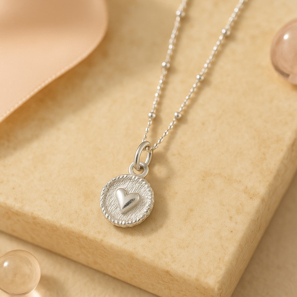 Aurora Kette Herzmedaillon - 40cm 925 Sterling Silber