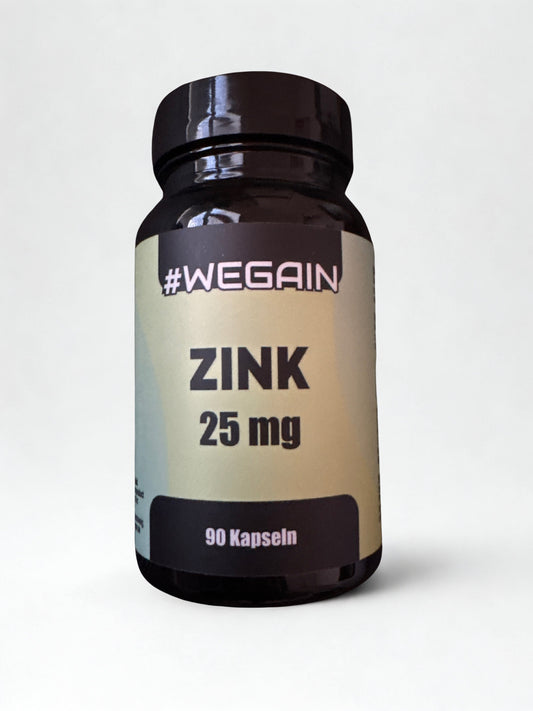 Capsule vegane WEGAIN cu doză mare de zinc - 25 mg per capsulă, citrat de zinc, 90 capsule