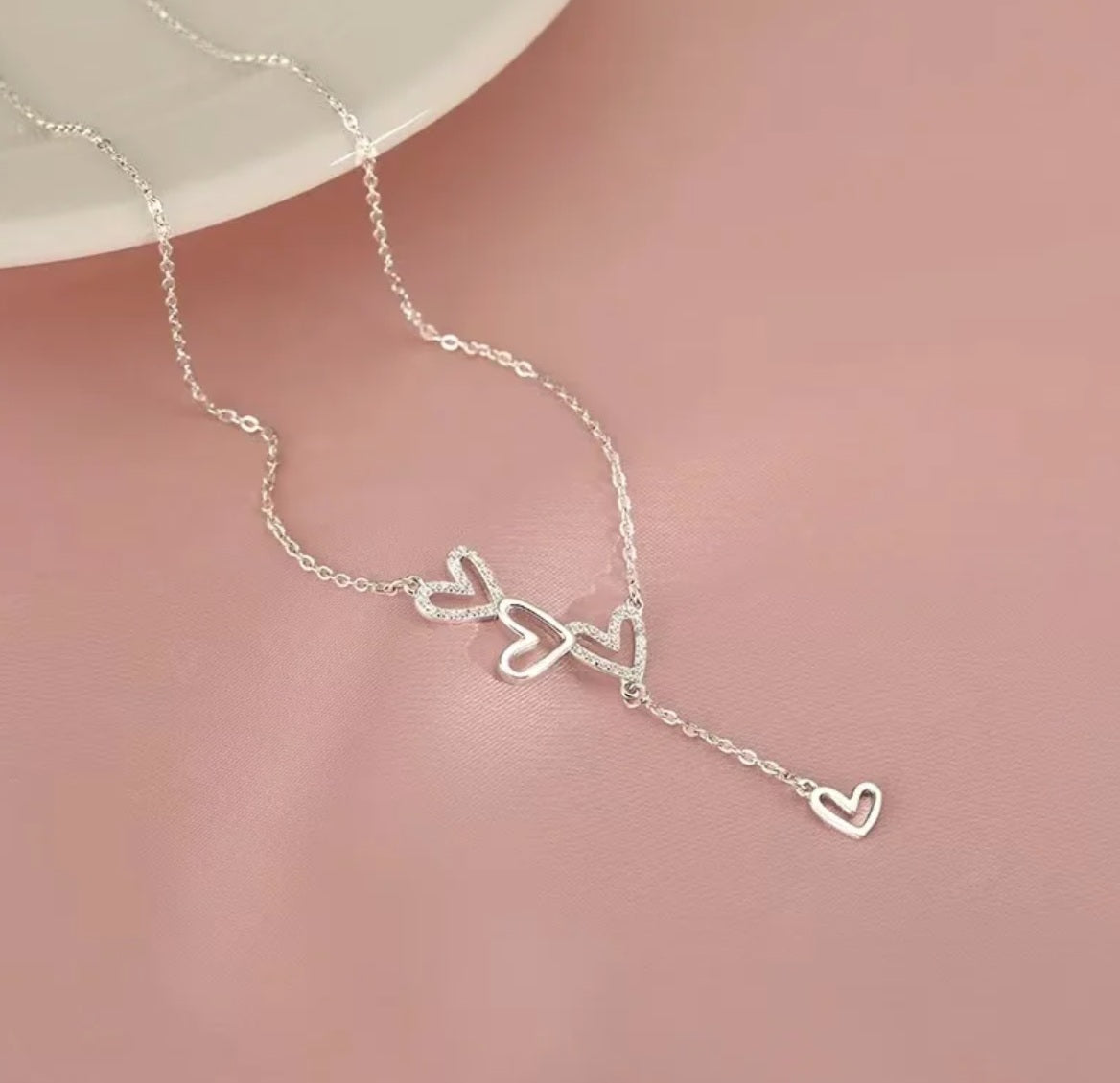 Colier cu pandantiv din argint 925, pandantiv inimă, 45cm