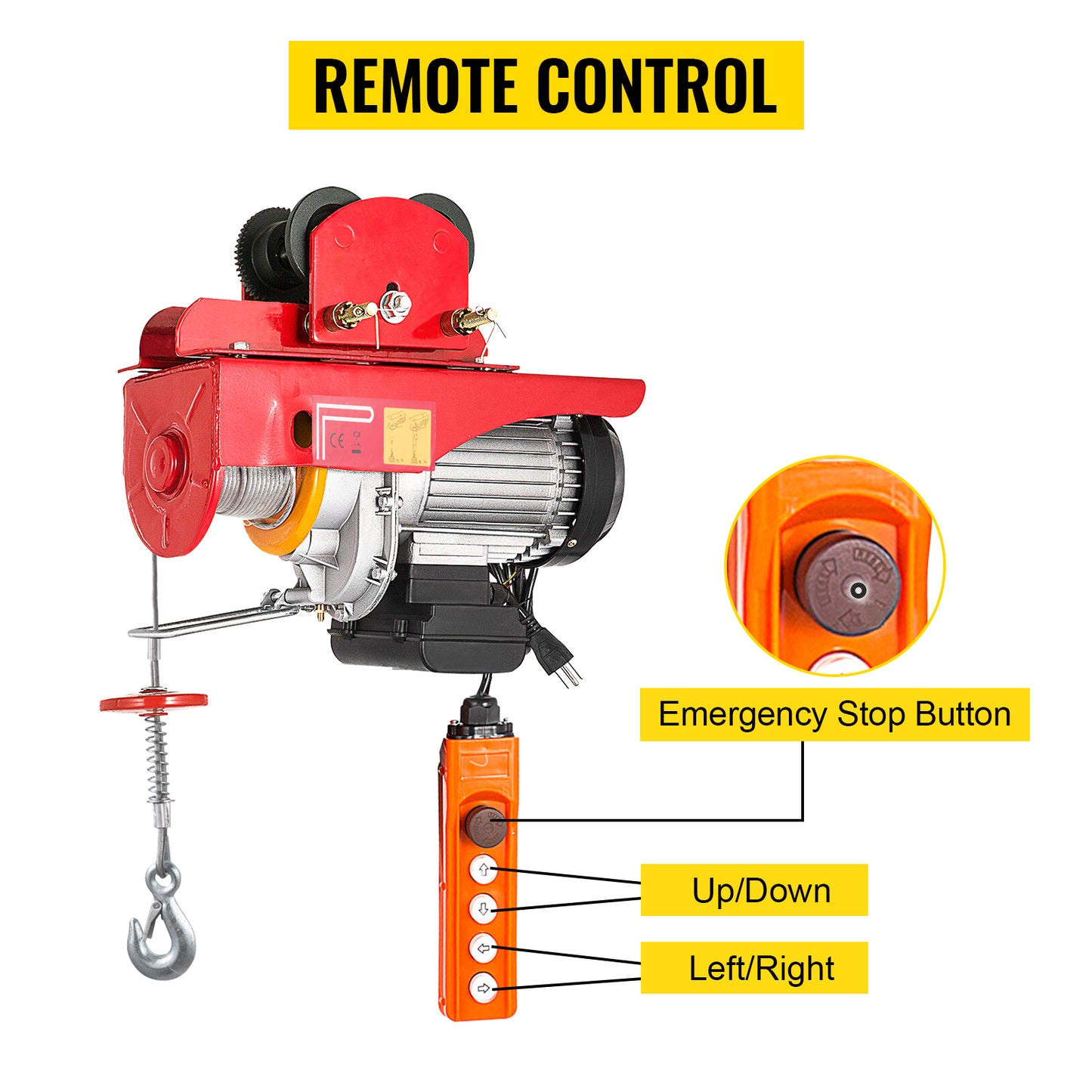 VEVOR 1700LBS/2200LBS Wired Electric Hoist Crane