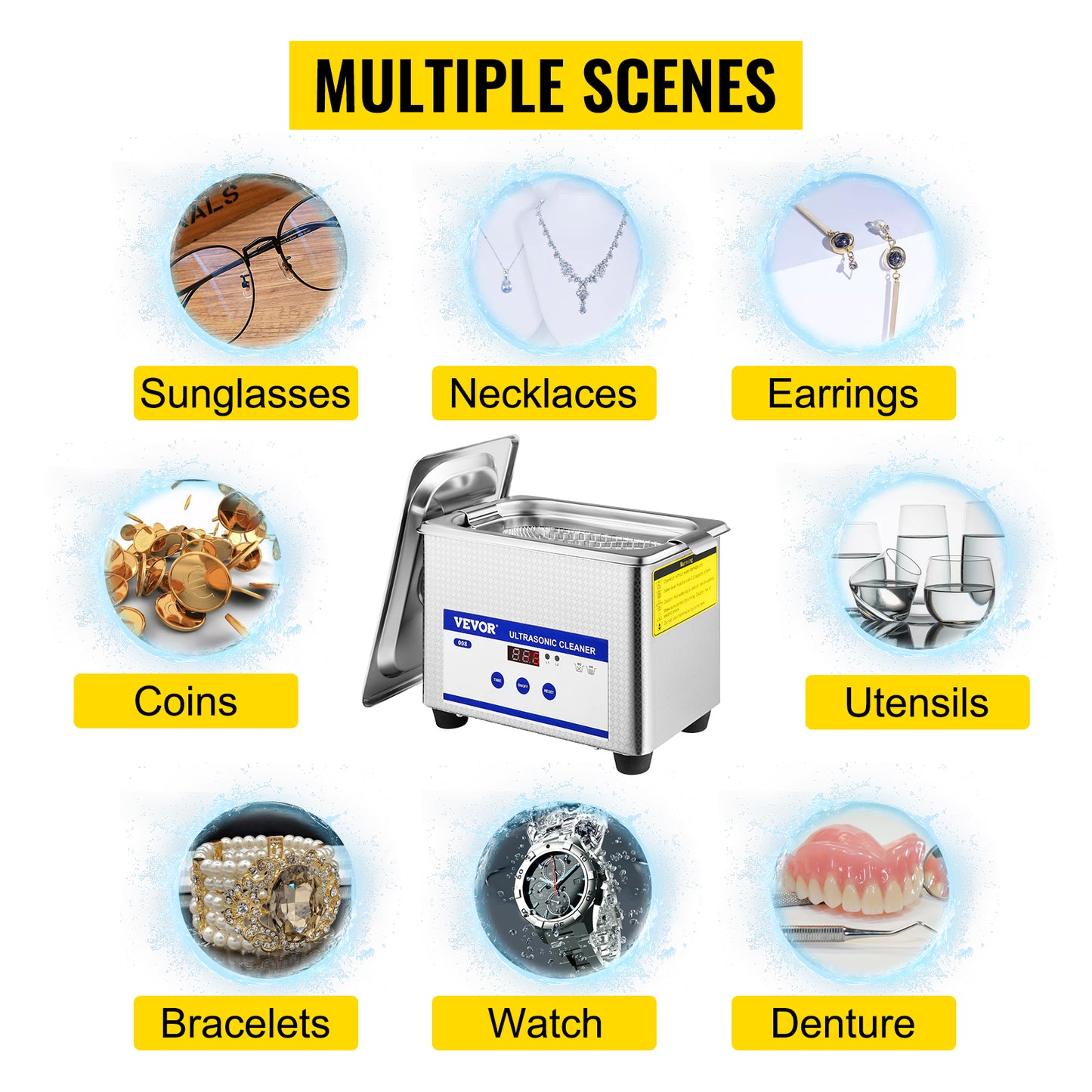Ultraschall-Reiniger 2025: VEVOR 800ml Ultrasonic Cleaner Portable Washing Machine 35W Mini Dishwasher Collection