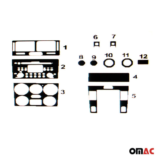 Innenraum Dekor Cockpit für Suzuki Grand Vitara 2005-2015 Wurzelholz Optik 12tlg