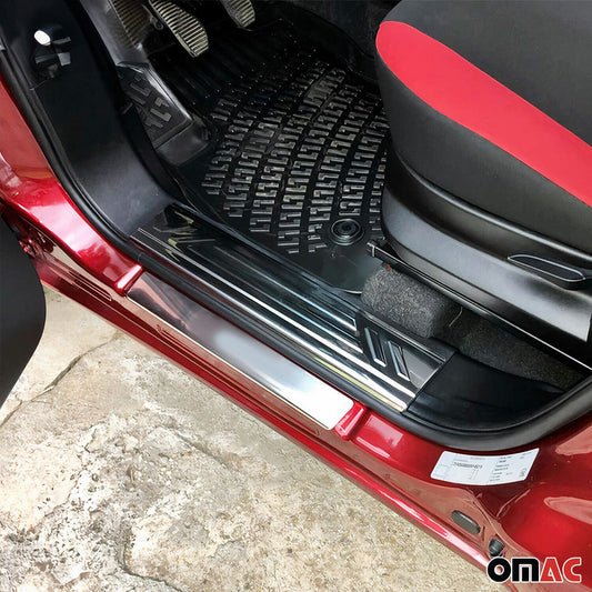 Ornamente prag uși pentru Opel Combo D 2012-2018, oțel inoxidabil, argintiu, set 4 piese