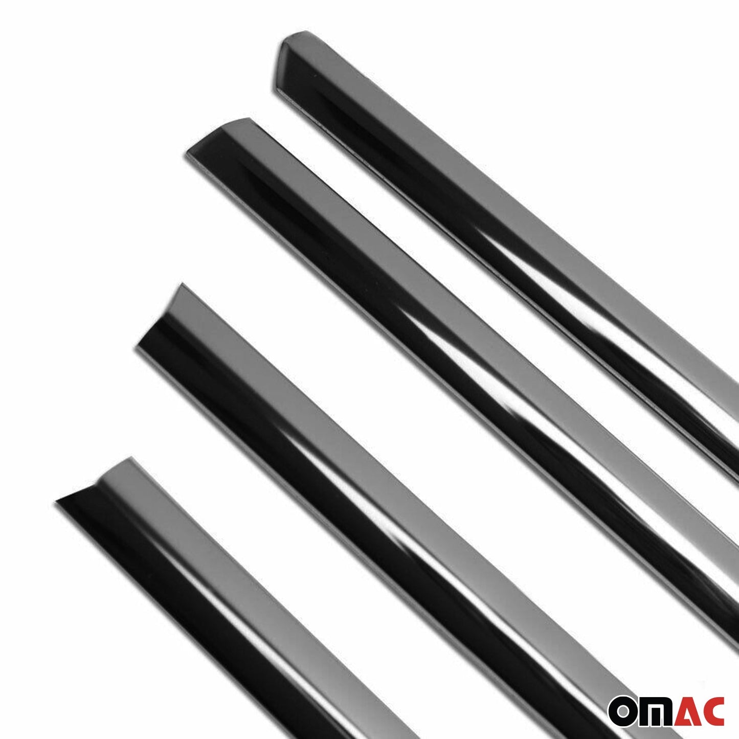 Benzi decorative pentru geamuri pentru VW Golf 2012-2019, oțel inoxidabil, culoare închisă, 4 bucăți