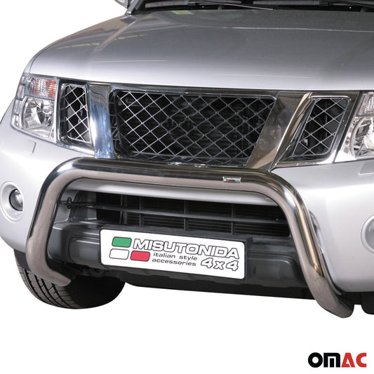 Frontbügel Frontschutzbügel für Nissan Navara 2010-2014 ø76mm Stahl Silber