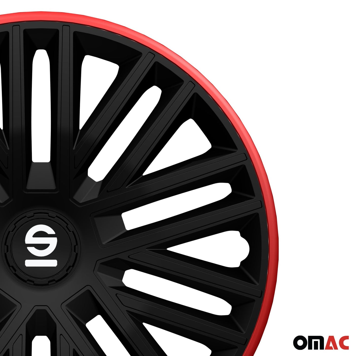 Radkappen Radzierblenden Sparco Bergamo 15" Zoll Abdeckung Set Schwarz Silber 4x