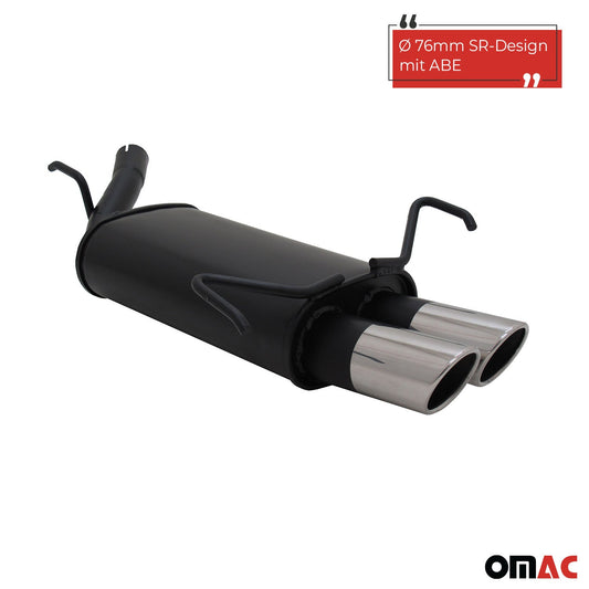 Novus Sportauspuff für Opel Corsa C 2x76mm SR-Design Endschalldämpfer mit ABE