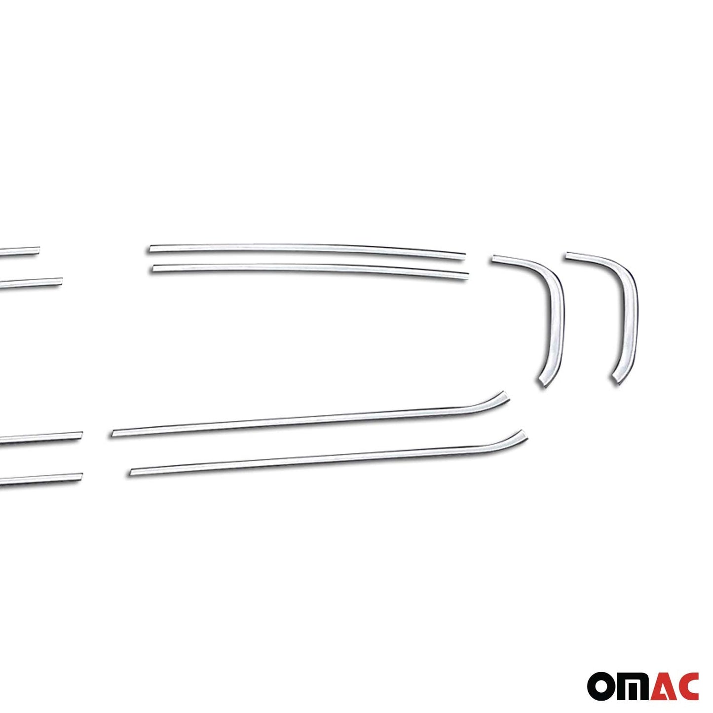 Benzi decorative pentru geamuri Peugeot 308 2013-2021, oțel inoxidabil cromat, 10 bucăți