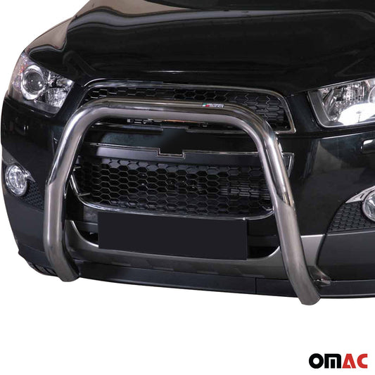Bară de protecție/buton față pentru Chevrolet Captiva 2011-2016 ø76mm oțel argintiu