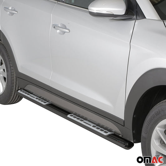 Edelstahl Seitenschweller Schwellerrohre für Hyundai Tucson 2015-2018 Schwarz