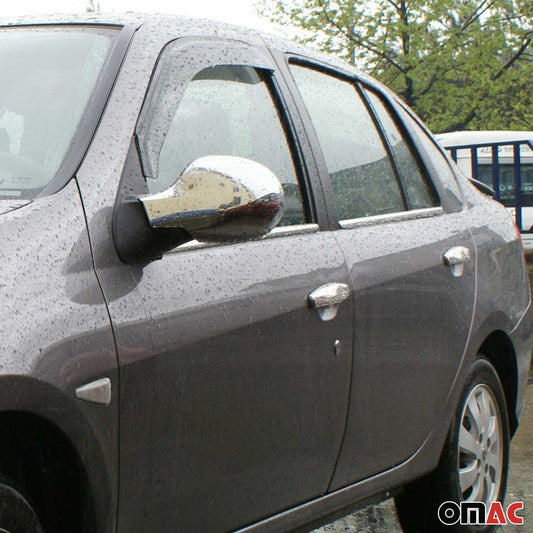 Benzi decorative pentru geamuri Renault Thalia 2008-2013, oțel inoxidabil cromat, 4 bucăți