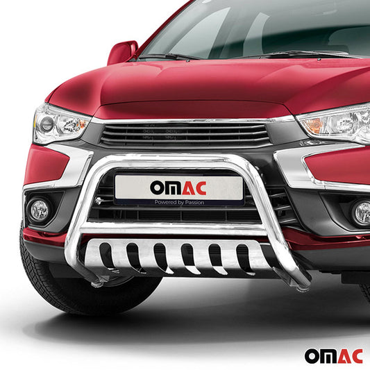 Bară de protecție/buton față pentru Mitsubishi ASX 2017-2022, omologată ABE, oțel inoxidabil, argintiu