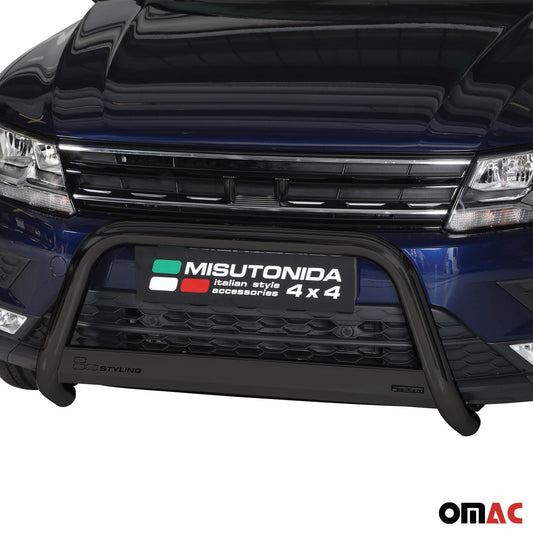 Bară de protecție/buton față pentru VW Tiguan Allspace 2016-2024 ø63mm oțel negru