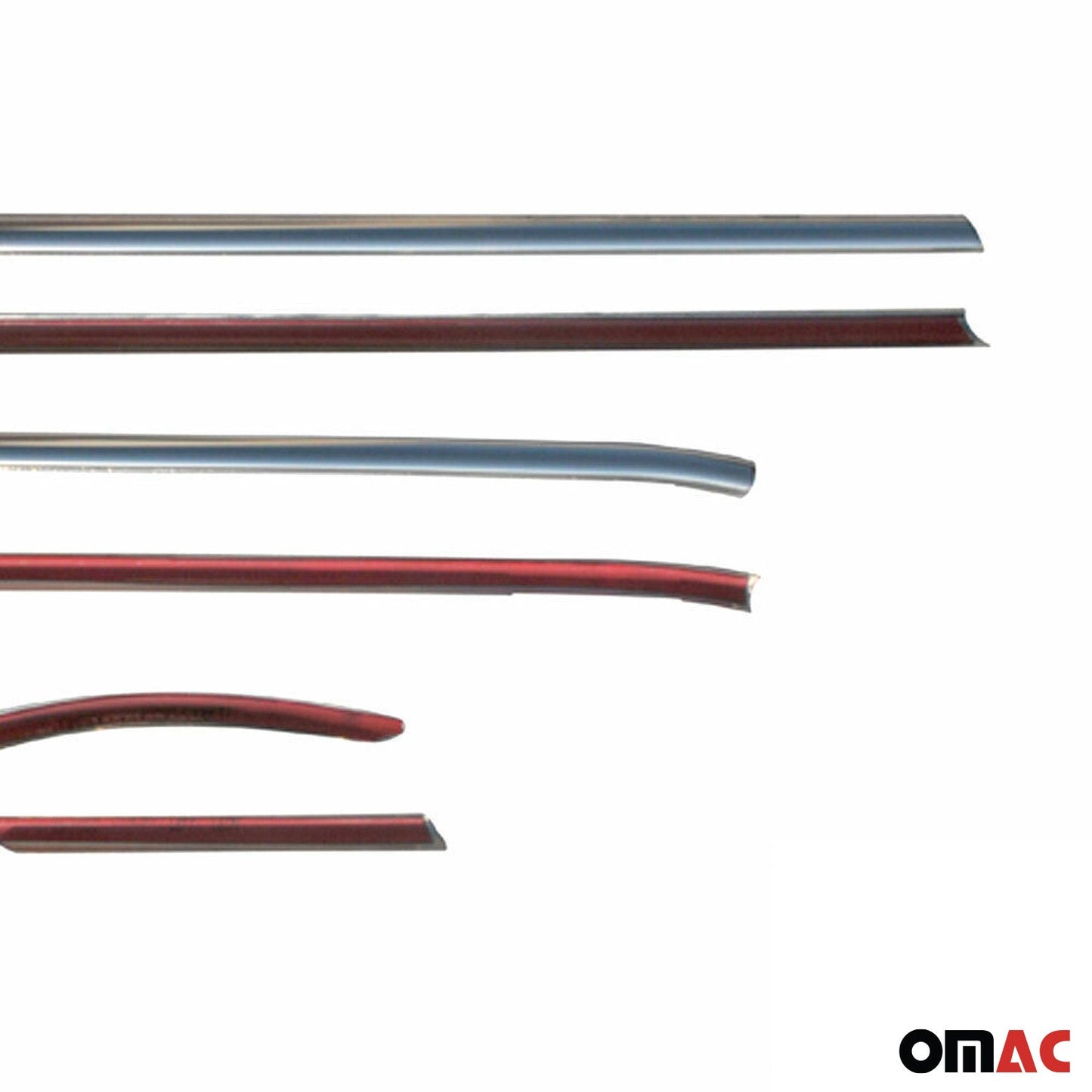 Benzi decorative geamuri Seat Leon 2005-2012 cu 5 uși, oțel inoxidabil, set 8 piese cromate
