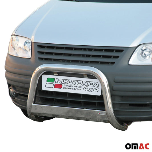 Bară de protecție/buton față pentru VW Caddy 2004-2015, ø63mm, oțel, argintiu, protecție