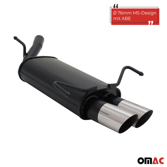 Novus Sportauspuff für Opel Corsa C 2x76mm MS-Design Endschalldämpfer mit ABE