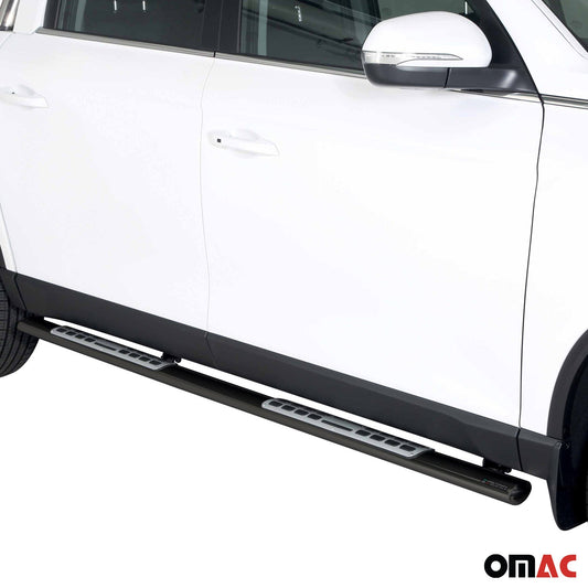 Edelstahl Seitenschweller Schwellerrohre für Ssangyong Musso 2018-2025 Schwarz