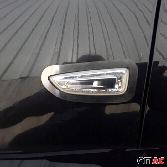 Ramă semnalizator, lunetă semnalizare, semnalizator lateral pentru Opel Crossland X, oțel inoxidabil, argintiu
