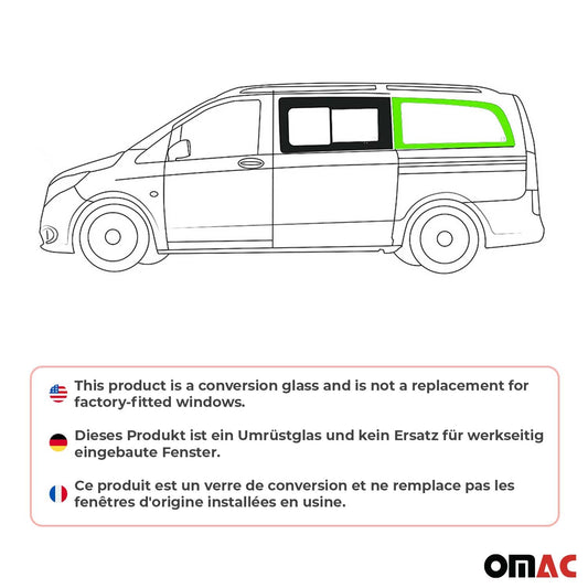 Seitenfenster Auto Fenster für Mercedes-Benz W447 2014-2025 Links L2 Schwarz