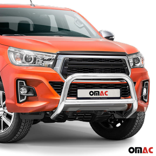 Bară de protecție/buton față pentru Toyota Hilux 2018-2022, omologată ABE, oțel, argintiu