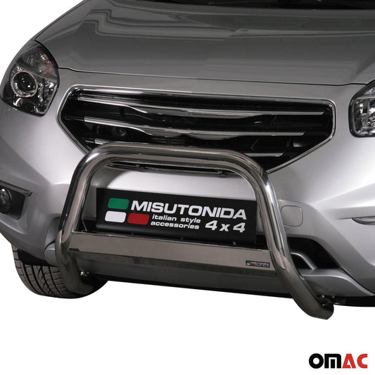 Bară de protecție/buton față pentru Renault Koleos 2011-2013, ø63mm, oțel, argintiu