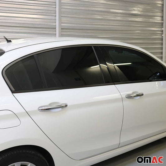 Fensterleisten Zierleisten für Fiat Tipo 2015-2025 Edelstahl Dunkel 4tlg