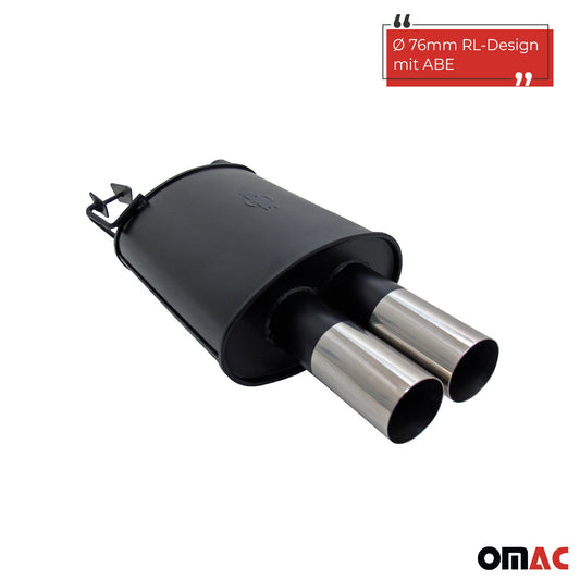 Novus Sportauspuff für BMW E39 2x76mm RL-Design Endschalldämpfer mit ABE