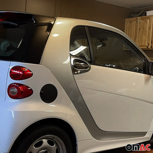 Capace mâner ușă, capace mâner ușă pentru Smart ForTwo 2007-2015, oțel inoxidabil, argintiu, 4 bucăți