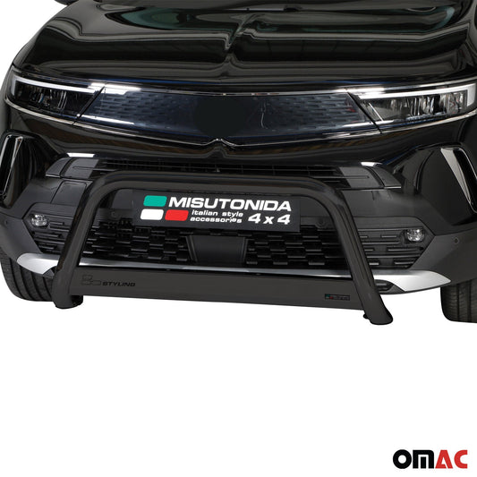 Bară de protecție/buton față pentru Opel Mokka 2021-2025, ø63mm, oțel, negru, protecție