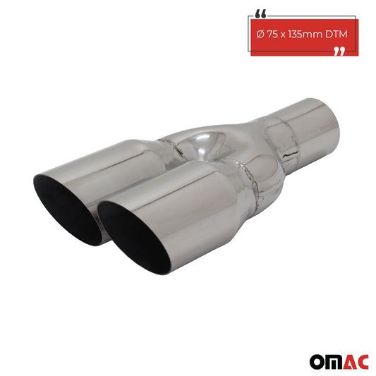 Auspuff Endrohr Edelstahl Y 2x76mm MS-Design Endschalldämpfer mit ABE