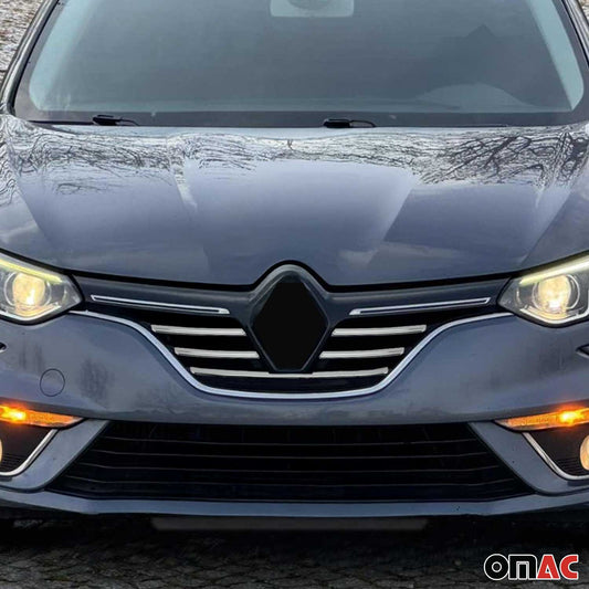 Kühlergrill Leisten Grillleisten für Renault Megane 2015-2020 Chrom Silber 5x