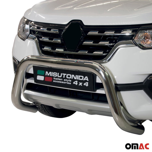 Frontbügel Frontschutzbügel für Renault Alaskan 2017-2021 ø63mm Silber Edelstahl