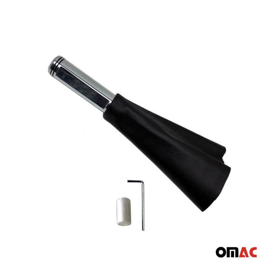 Manetă și burduf frână de mână pentru Peugeot 206 și 206+ 1998-2012, aluminiu lucios