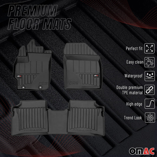 2010-2015 Toyota Prius Fußmatten TPE Schwarz 3 tlg