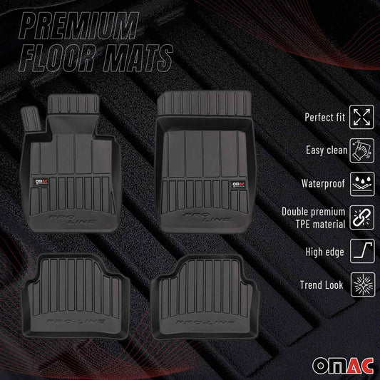 OMAC Gummi Fußmatten für BMW 3er E91 Touring 2005-2013 Premium Gummi Schwarz 4x