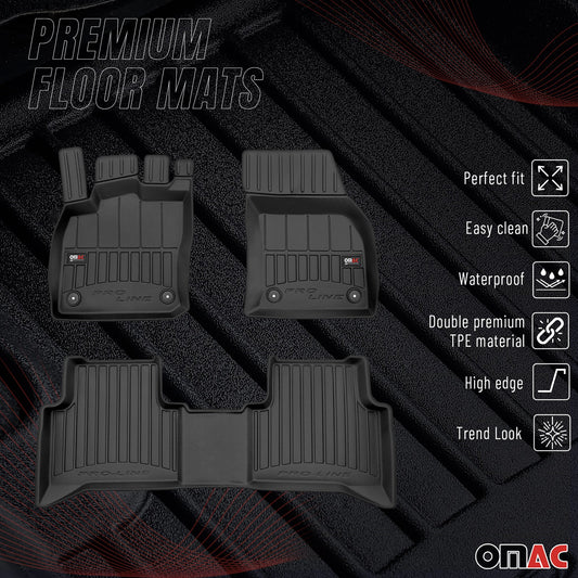 2015-2025 VW Touran II Fußmatten TPE Schwarz 3 tlg