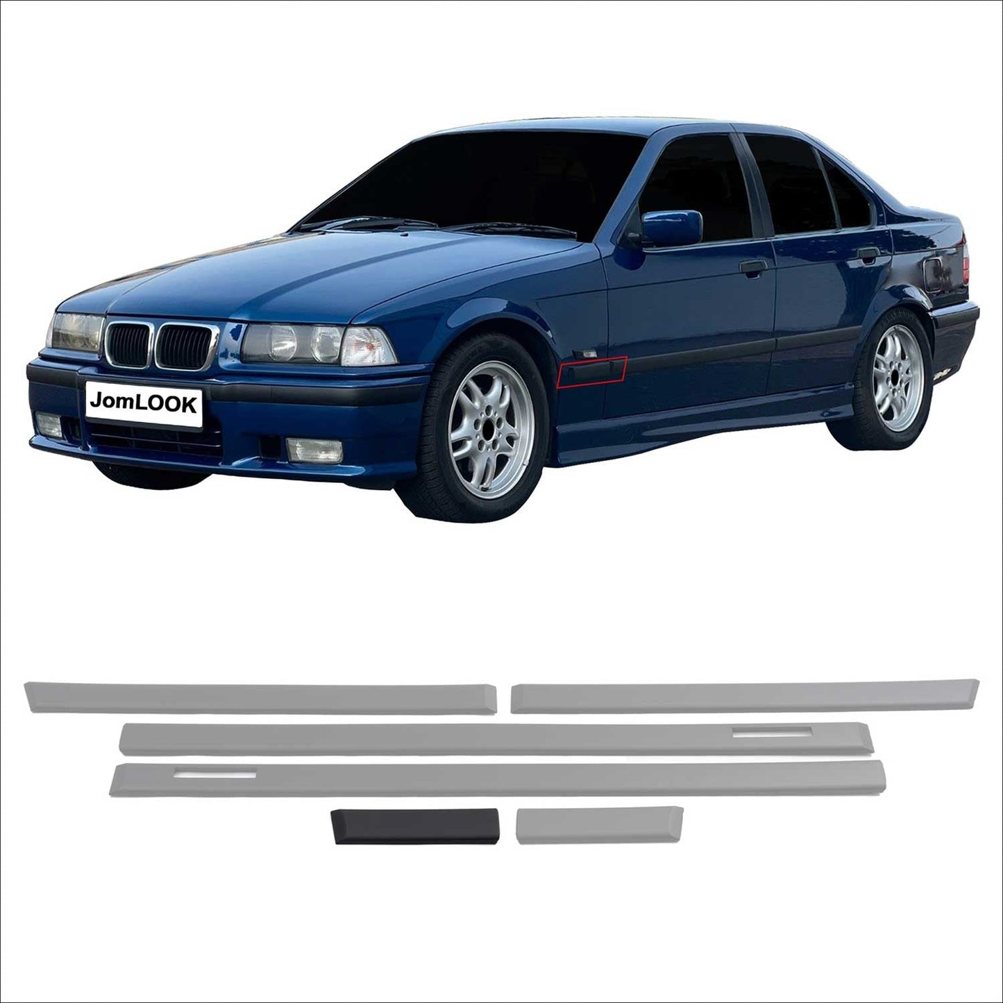 Ornamente laterale JOM pentru praguri laterale BMW Seria 3 E36 Sedan Touring, negre, 6 buc.