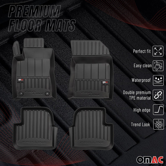 2016-2024 Citroen C3 Schrägheck Fußmatten TPE Schwarz 4 tlg