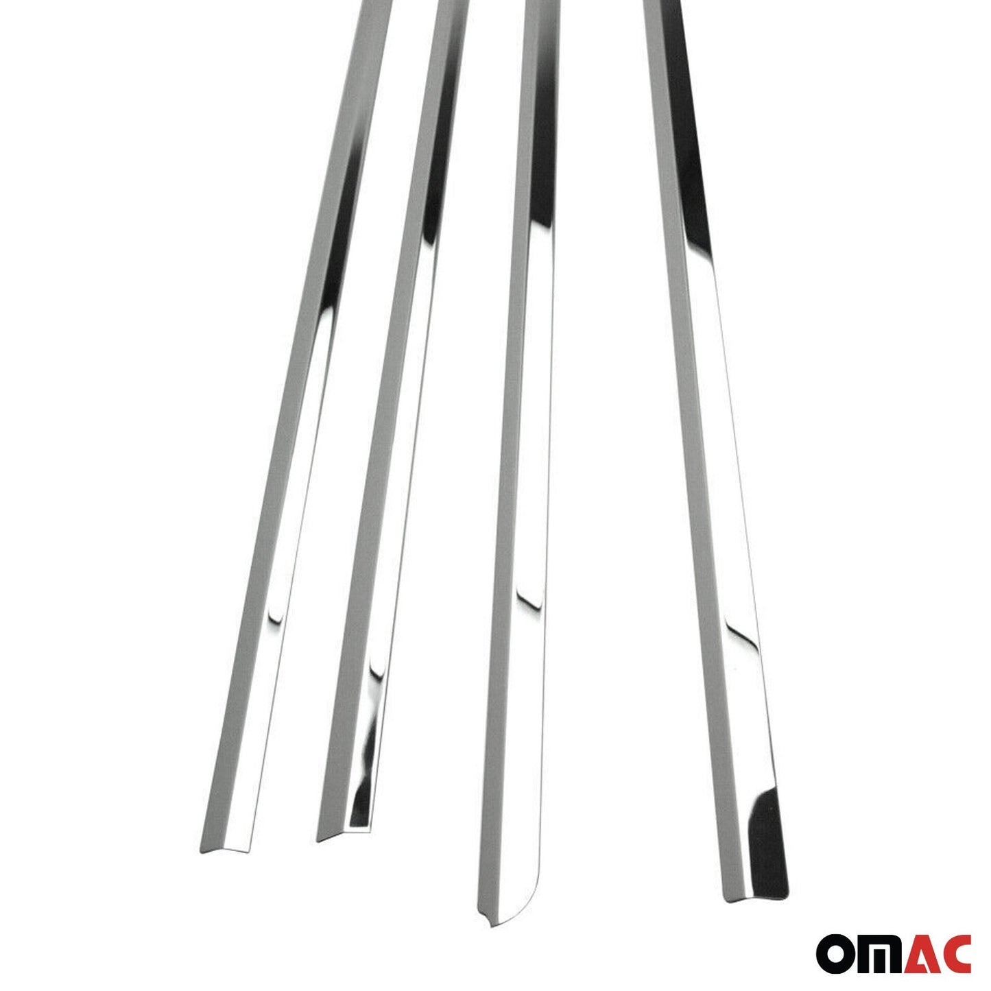 Benzi decorative pentru geamuri Skoda Fabia 1999-2007, oțel inoxidabil cromat, set 4 piese