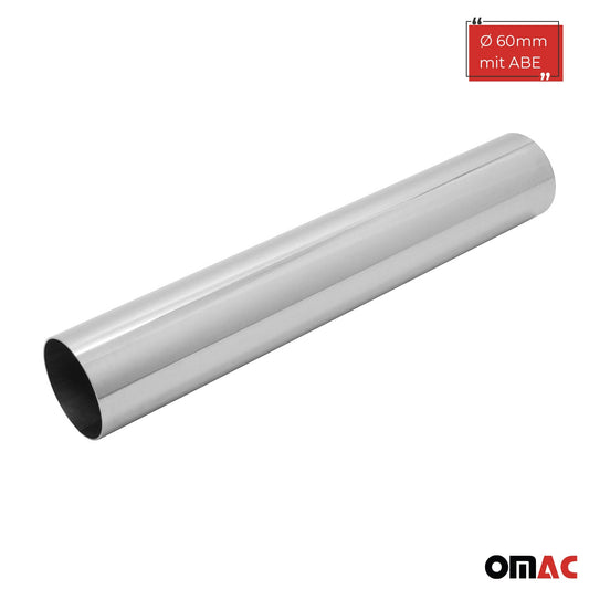 Auspuff Endrohr Edelstahl 1x60 zum ANSCHWEISSEN AUSPUFF ENDSCHALLDÄMP mit ABE