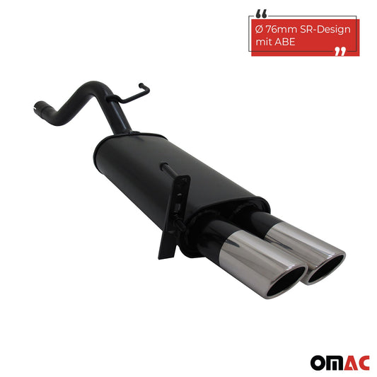 Novus Sportauspuff für Opel Corsa D 2x76mm SR-Design Endschalldämpfer mit ABE