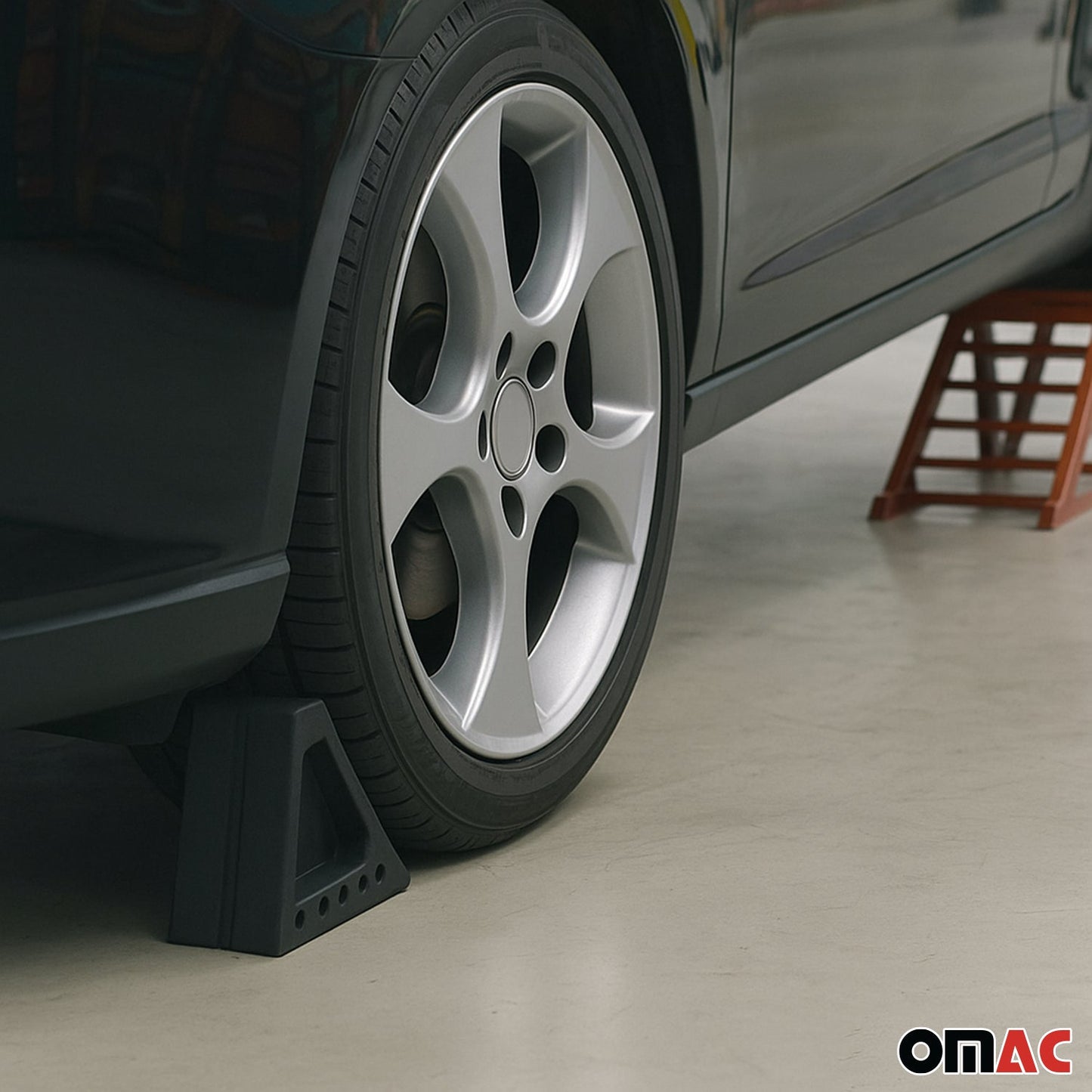 Cale de frână cu mâner, negre, pene de roată, pene auto, 2 bucăți