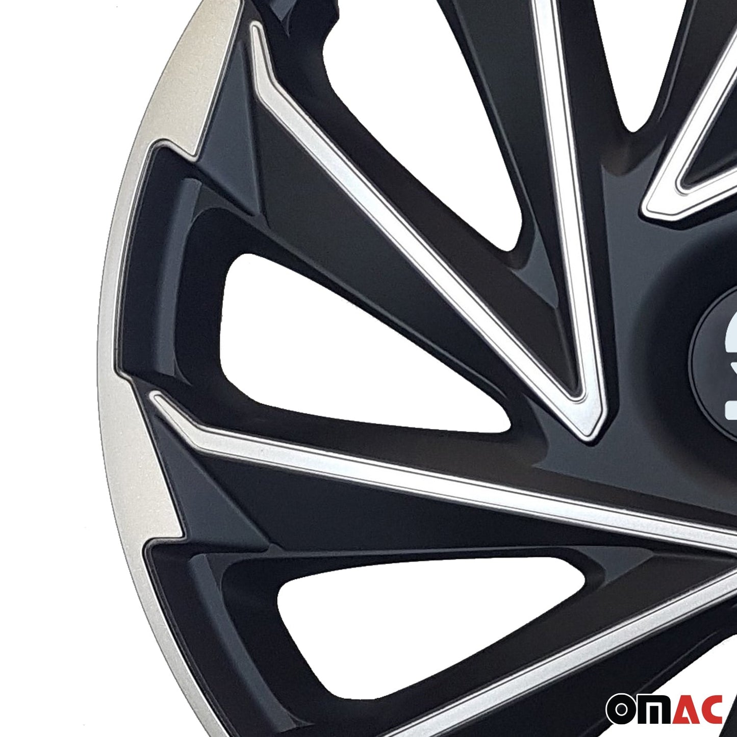 Radkappen Radzierblenden Sparco Varese 16" Zoll Abdeckung Set Silber Schwarz 4x